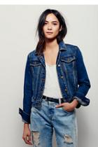 Free People Womens Fitted Denim Jacket