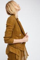 Free People Womens Layered Ruffles Blazer