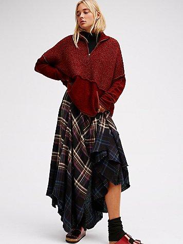 Free People Dipped In Dreams Plaid Maxi