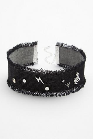 Free People Womens Pin It On Denim Choker