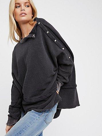Free People Snap Up Shoulder Pullover