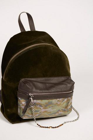 Fefe Glamour Womens Velveteen Backpack