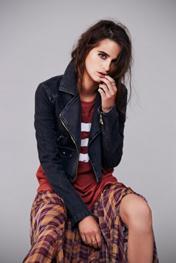 Free People Womens Cropped Moto Jacket