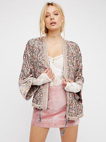 Free People Wildflower Printed Kimono