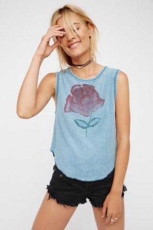 Free People Womens Red Rose Tank