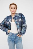 Free People Womens Printed Patchwork Jacket