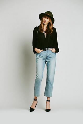 Free People Womens Uptown Slim Straight Jeans