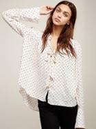 Free People New World Dotted Blouse