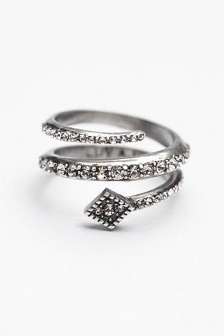 Luv Aj Womens Diamond Kite Coil Ring