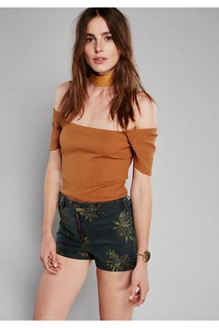 Free People Womens Paige Printed High Rise