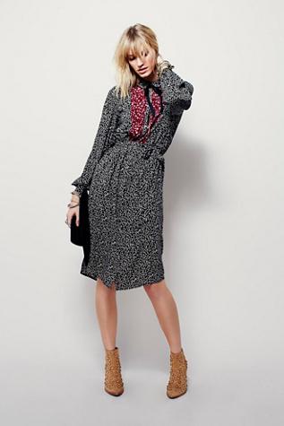 Free People Womens Nanette Midi Shirtdress