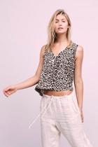 Free People Womens Andrea Tie Back Leopard