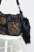 Free People Womens Faux Fur Tail Bag Charm