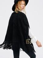 Free People Backstage Suede Cape