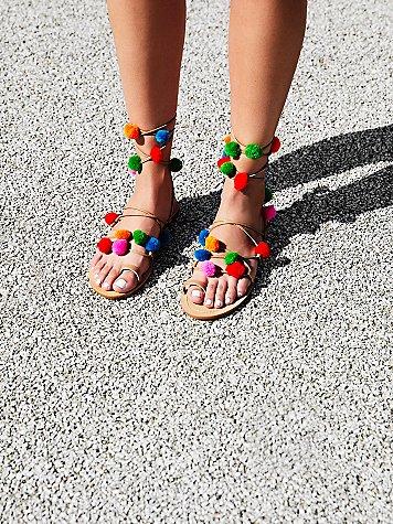 Raining Pom Pom Sandal By Lifestyle Archive At Free People