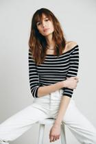 Intimately Womens Off The Shoulder Striped Seamless Top