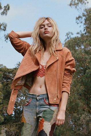 Drapey Suede Moto Jacket By Free People