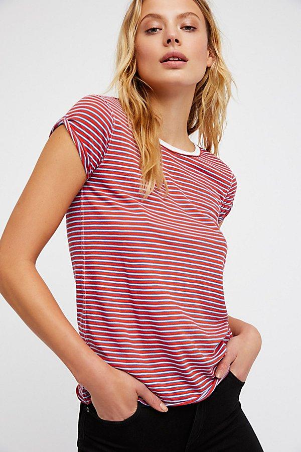 We The Free Stripe Clare Tee At Free People