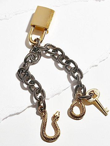Shoshanna Lee Jewelry Snake Lock Chain Bracelet