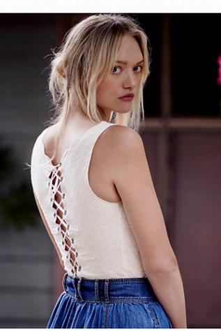 Free People Womens Fool You Eyelet Top