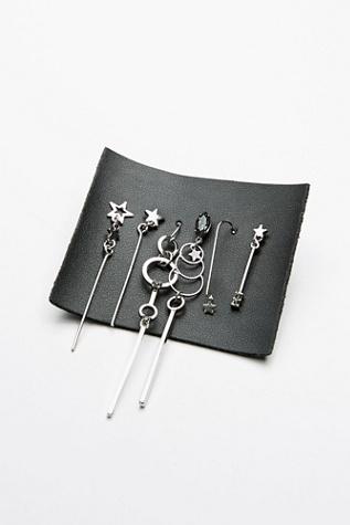 Free People Womens Mixed Dangle Piercing Set