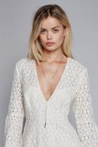 Free People Womens Delicate Opal Rosary Neck