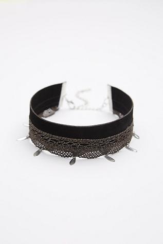 Free People Womens Layna Leather X Lace Chok