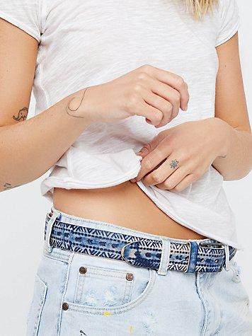 Shibori Leather Belt By Amsterdam Heritage