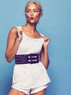Laurel & Gold X Free People Dome Studed Patent Corset Belt