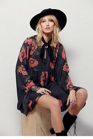 Free People Womens Poppy Fields Forever Dress