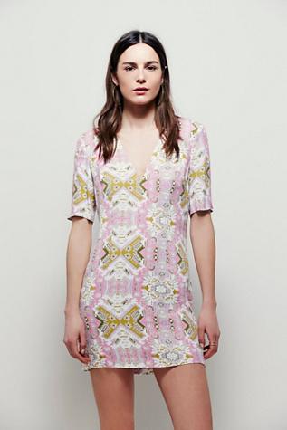 Free People Womens Allie Printed Mini Dress