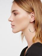 Free People Black Magic Stone Front Hoops