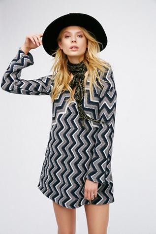 Free People Womens Rhiannon Chevron Dress