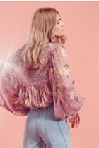 Free People Womens Caught Up Printed Blouse