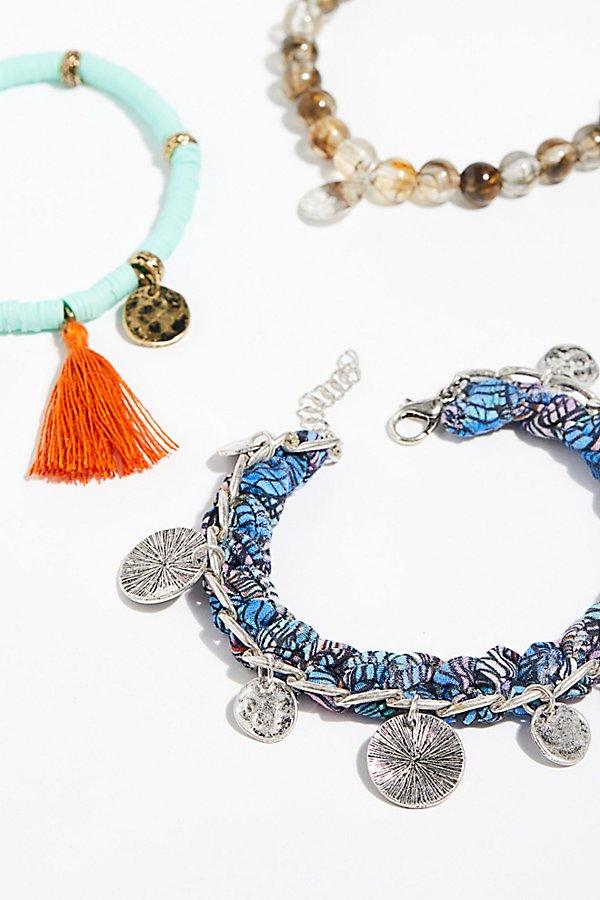 Sonic Bloom Embellished Anklet Set By Free People