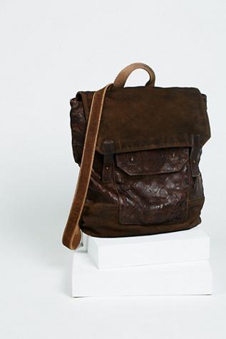 Free People Womens Jennifer Leather Backpack