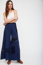 Patched Eyelet Wide Leg Pants By Free People