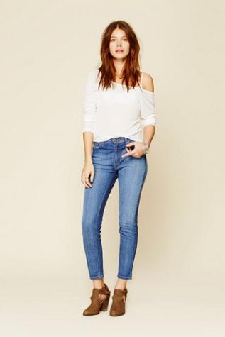 Free People Womens High Rise Roller Skinny