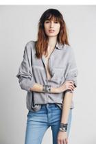 Free People Womens Washed Basic Buttondown