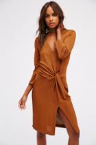 Free People Womens Irene Twist Knit Dress