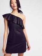 Natalie One Shoulder Leather Mini Dress By Free People