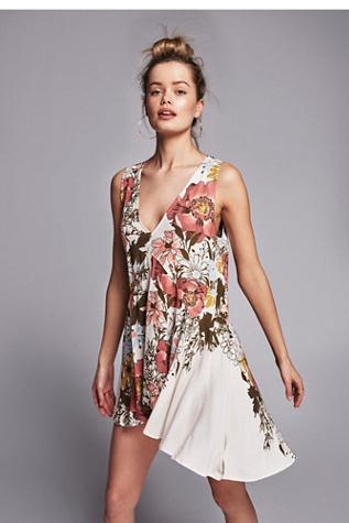 Free People Womens Back Yard Party Printed T