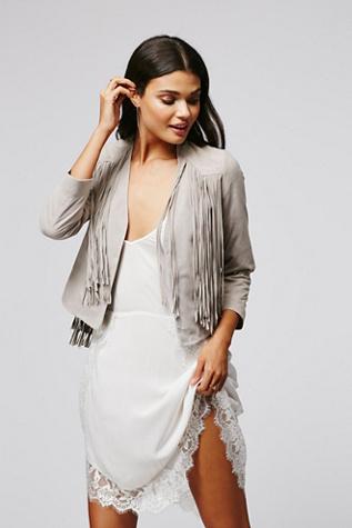 Doma Womens Doma Suede Fringe Jkt