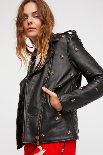 Star Studded Leather Jacket By Understated Leather At Free People