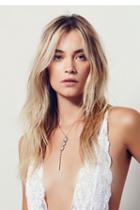 Ela Rae Womens Yaeli Diamond Trio Moonstone Necklace