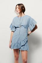 Free People Womens Wrapped In Ruffles Dress