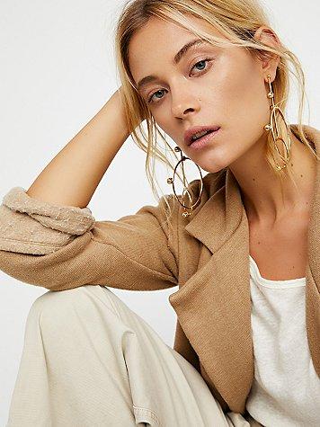 Free People Drop Down Double Hoops