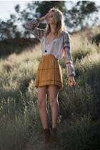 Fp Collection Womens Piece Out Suede Mini Skir
