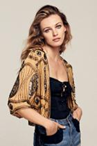 Free People Womens Cropped Sequin Jacket