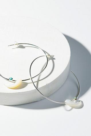 Lili Claspe Womens Lennox Horn Hoops